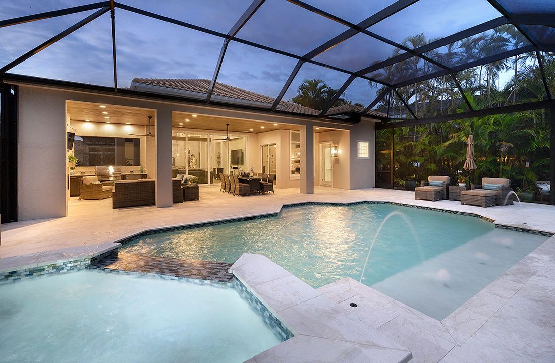 shaded swimming pool construction